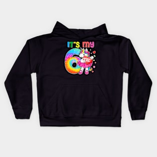 It'S My 6Th Birthday Girls Mom Unicorn Age 6 Tie Dye Kids Hoodie